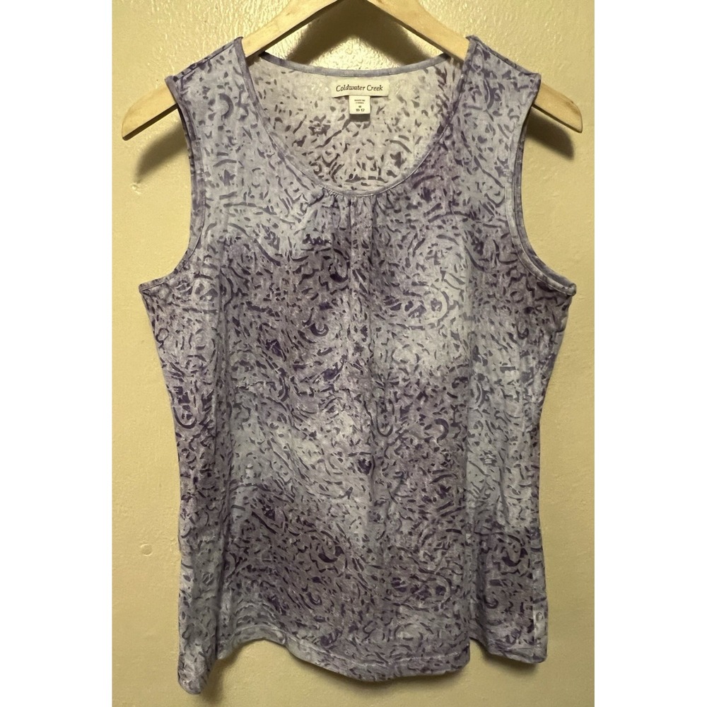Coldwater Creek Sleeveless Tank Purple Ombre Burnout Women's Size Medium M 10-12